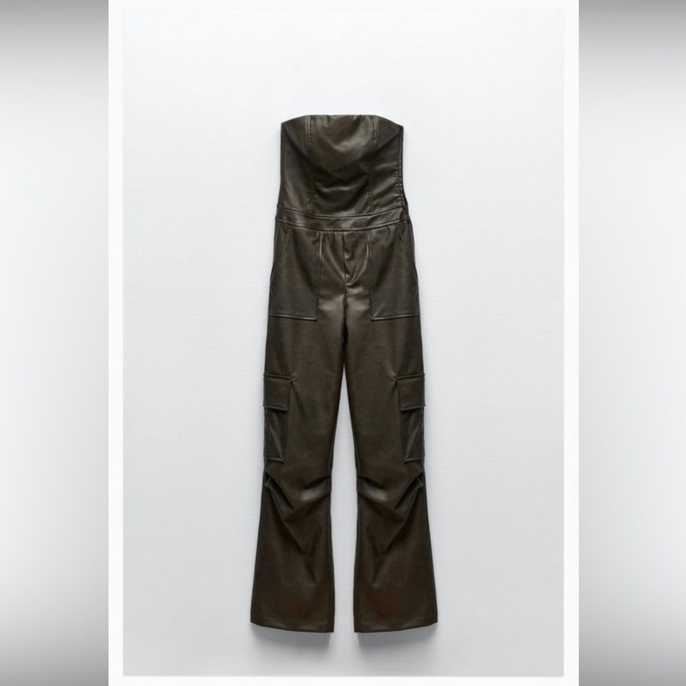 Viral Zara faux Leather Jumpsuit